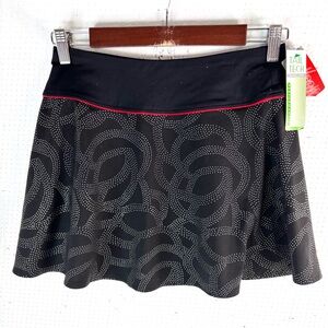 Tail Tech Performance M Golf Athletic Stylish Black Mini Skirt with Red Trim